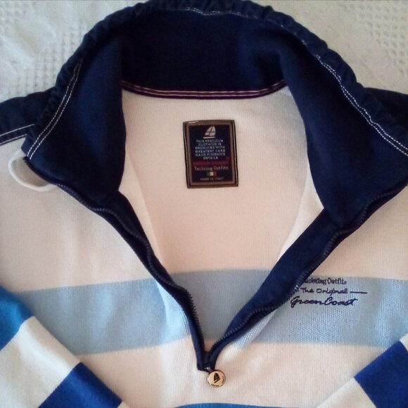 Green Coast Yachting Cotton Pullover Italy Size L - Picture 13 of 16